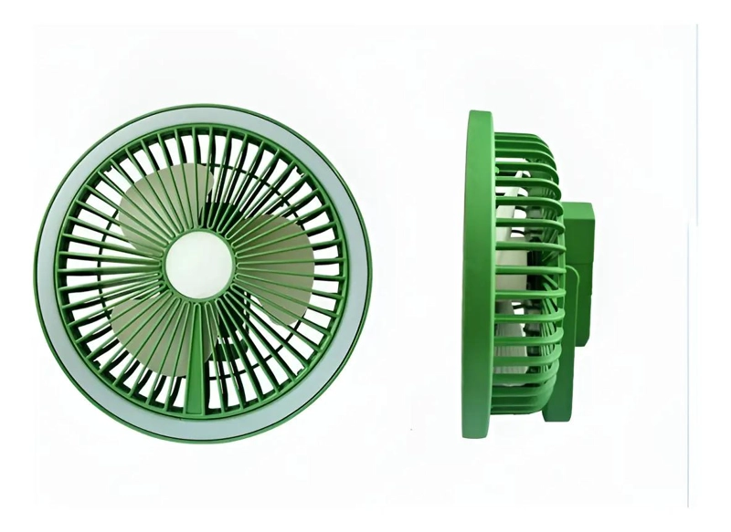 VENTILADOR COLGANTE RECARGABLE CON LUZ LED Y CARGA USB - 1