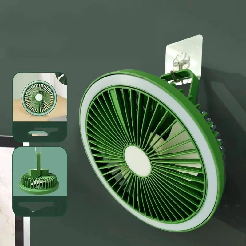 VENTILADOR COLGANTE RECARGABLE CON LUZ LED Y CARGA USB - 3