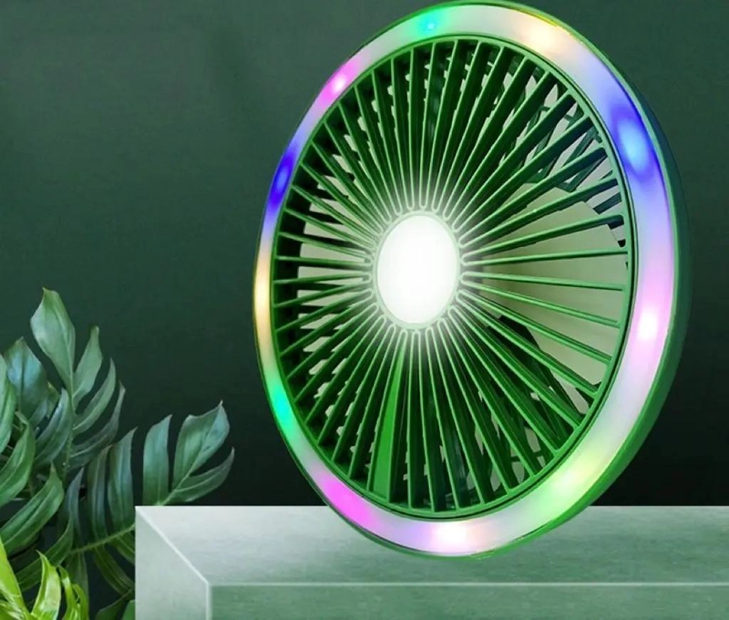 VENTILADOR COLGANTE RECARGABLE CON LUZ LED Y CARGA USB - 4