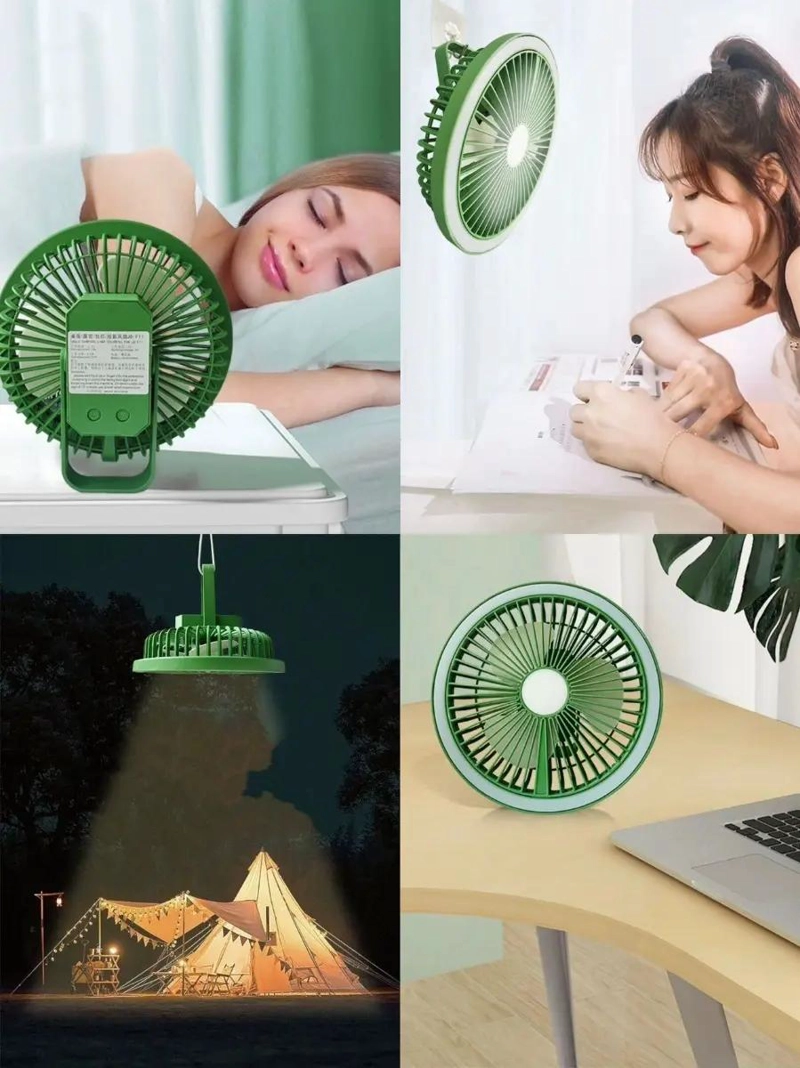 VENTILADOR COLGANTE RECARGABLE CON LUZ LED Y CARGA USB - 6