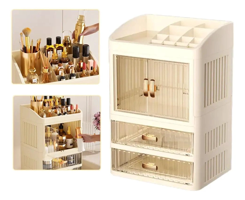 ORGANIZADOR DE COSME TICOS CON CAJONES Y DISEÑO ELEGANTE - 1