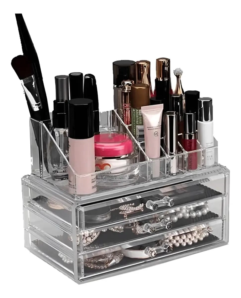 ORGANIZADOR DE MAQUILLAJE CON 3 CAJONES Y 16 SLOTS - 1