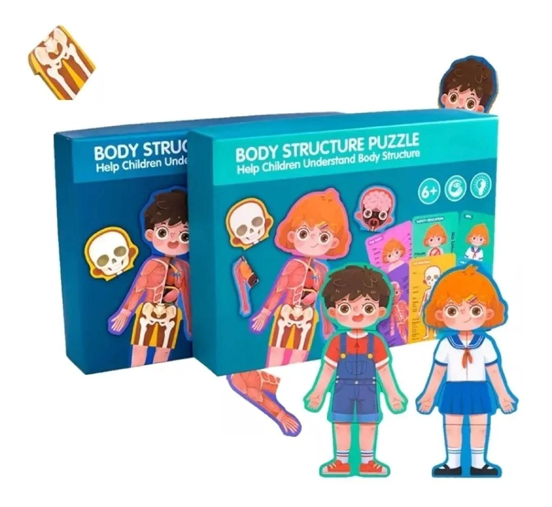 ROMPECABEZAS DE MADERA EDUCATIVO CUERPO HUMANO PARA NIÑOS - 8