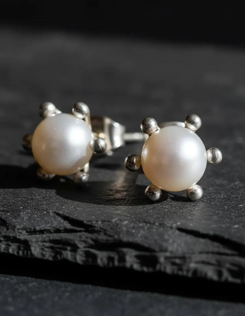 AROS DE PERLA EN PLATA LEY 925 CON CAJA DE REGALO - 3