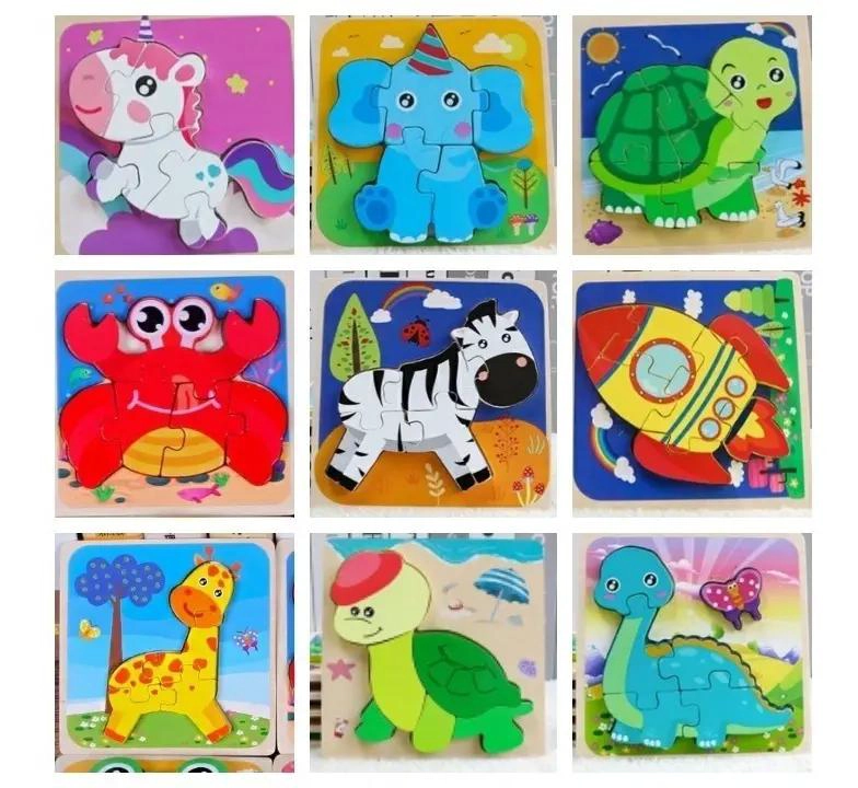 SET DE 8 ROMPECABEZAS DE MADERA DIDACTICOS PARA NIÑOS - 4