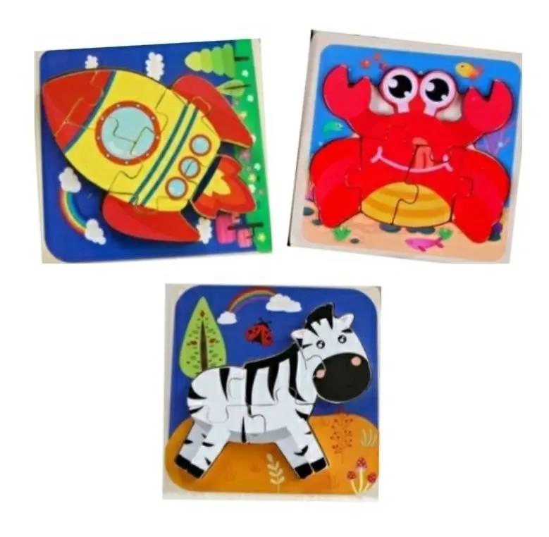 SET DE 8 ROMPECABEZAS DE MADERA DIDACTICOS PARA NIÑOS - 8