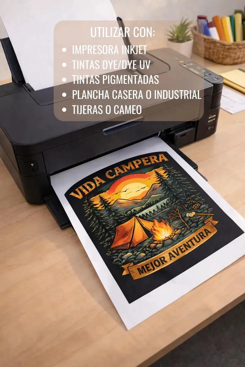 PAPEL TRANSFER PARA ESTAMPADO EN TELAS OSCURAS 30 HOJAS - 2