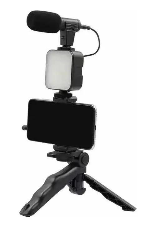 TRIPODE PORTATIL PARA TELE FONO MOVIL CON LUZ Y MICROFONO - 3