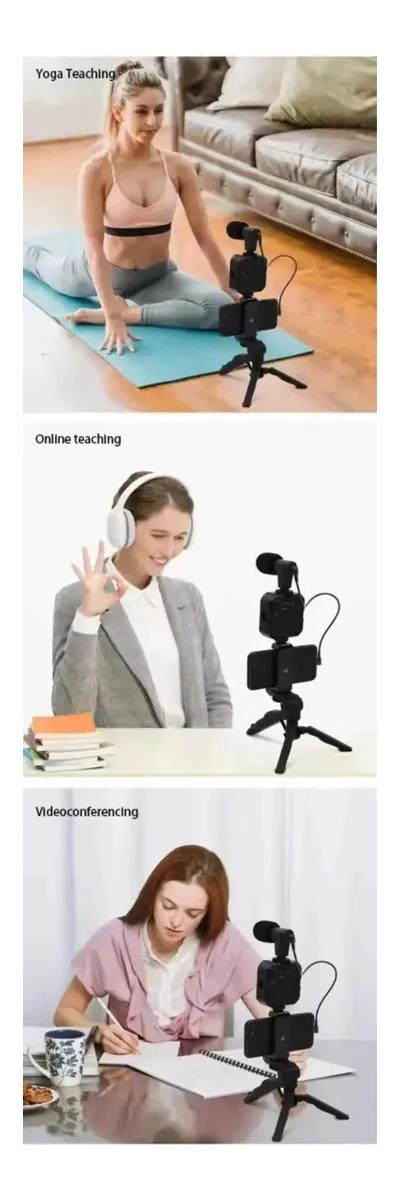 TRIPODE PORTATIL PARA TELE FONO MOVIL CON LUZ Y MICROFONO - 7