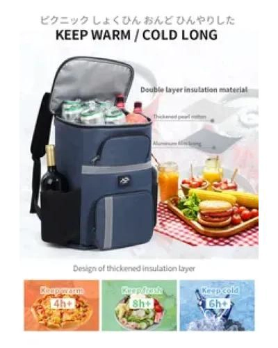 MOCHILA HIELERA IMPERMEABLE DE GRAN CAPACIDAD PARA 40 LATAS - 5