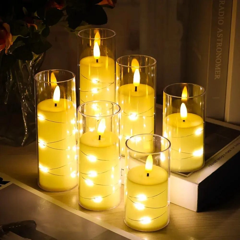 PACK DE 6 VELAS LED DECORATIVAS CON LUZ CALIDA PARA EL HOGAR - 3
