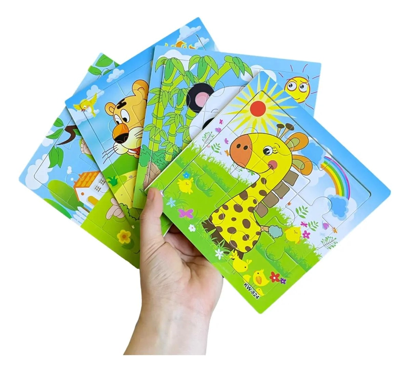 ROMPECABEZAS DE MADERA PARA NIÑOS PACK DE 12 PIEZAS - 1