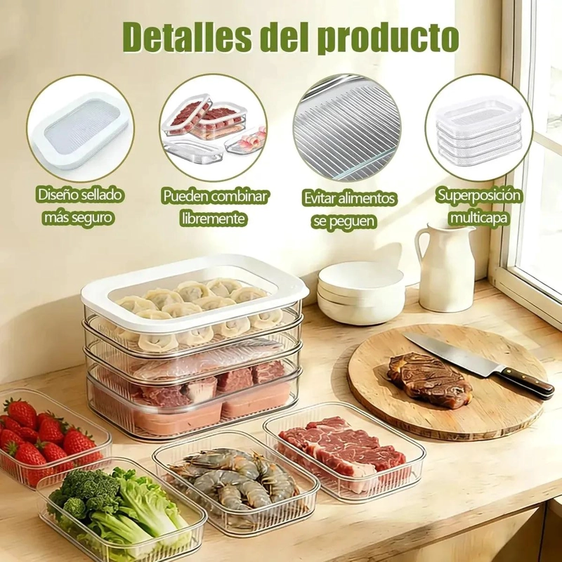 CONTENEDOR DE ALMACENAMIENTO EN 4 NIVELES PARA ALIMENTOS - 3