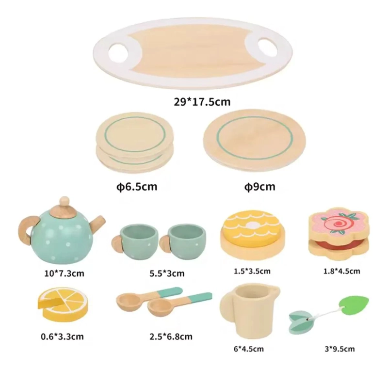 JUEGO DE TAZAS DE TE  DE MADERA PARA NIÑOS - 10