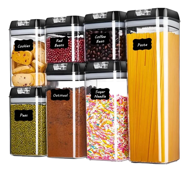 SET DE 7 CONTENEDORES HERME TICOS PARA ALIMENTOS EN COCINA - 1