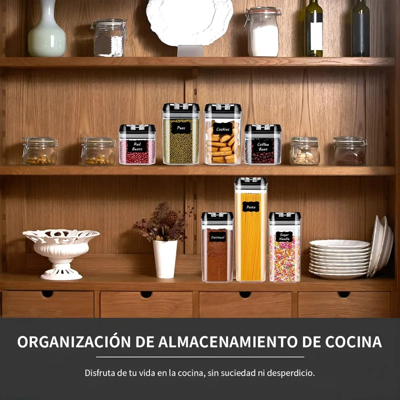 SET DE 7 CONTENEDORES HERME TICOS PARA ALIMENTOS EN COCINA - 10