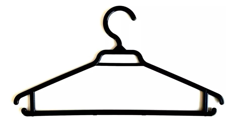 PACK DE 50 COLGADORES DE ROPA PLASTICOS NEGROS ANTIDESLIZANTES - 2