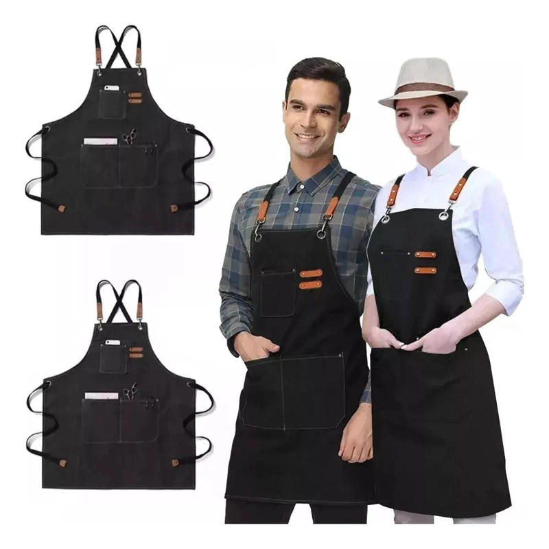 DELANTAL DE COCINA AJUSTABLE EN MEZCLILLA PREMIUM - 2 PIEZAS - 1
