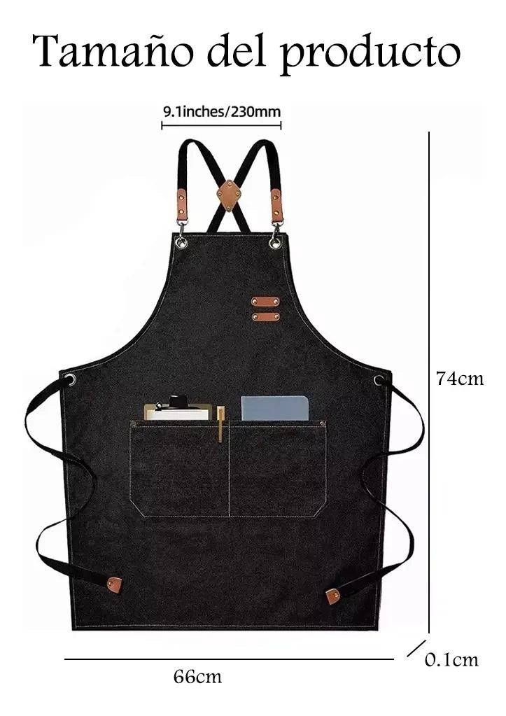DELANTAL DE COCINA AJUSTABLE EN MEZCLILLA PREMIUM - 2 PIEZAS - 2