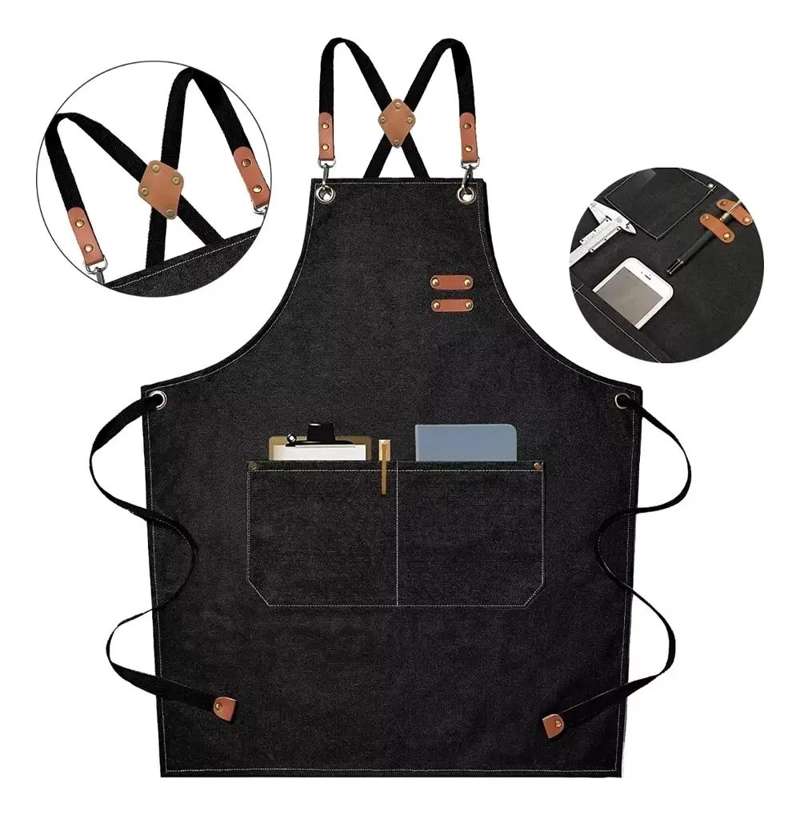 DELANTAL DE COCINA AJUSTABLE EN MEZCLILLA PREMIUM - 2 PIEZAS - 5