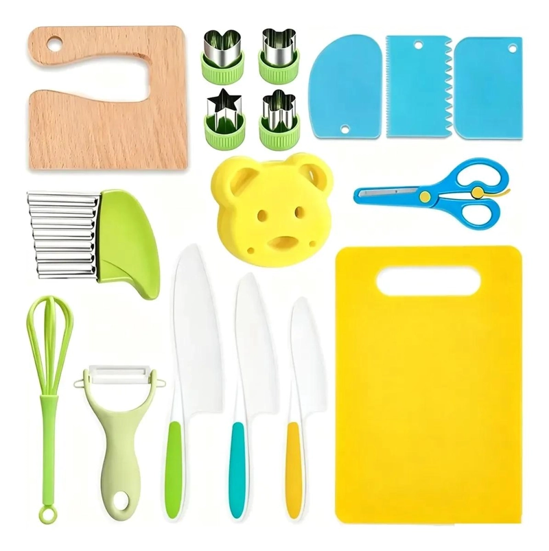 JUEGO DE CUCHILLOS DE COCINA MONTESSORI PARA NIÑOS - 1