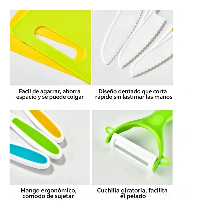 JUEGO DE CUCHILLOS DE COCINA MONTESSORI PARA NIÑOS - 6