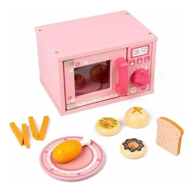 HORNO MICROONDAS DIDACTICO DE MADERA PARA NIÑOS - 2