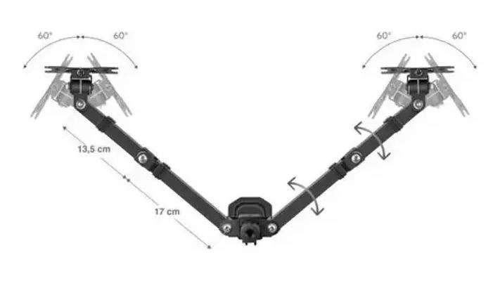 SOPORTE DOBLE PARA MONITOR ARTICULADO DE 12 A 27 PULGADAS - 6