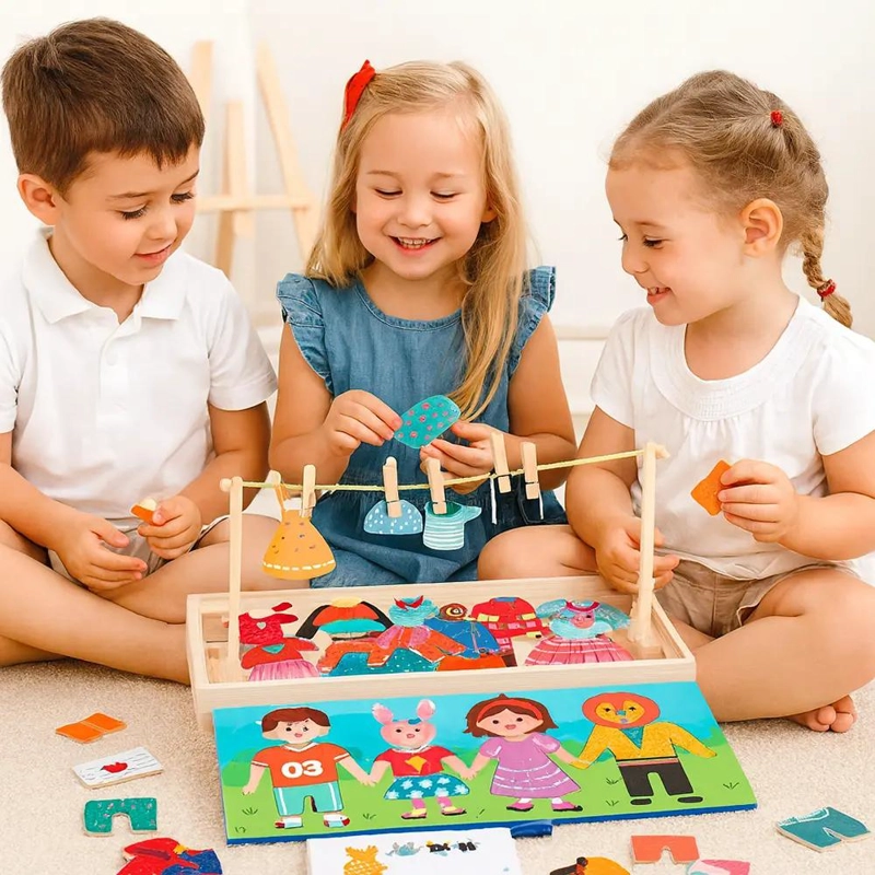 ROMPECABEZAS EDUCATIVO DE VESTIR PERSONAJES PARA NIÑOS - 6