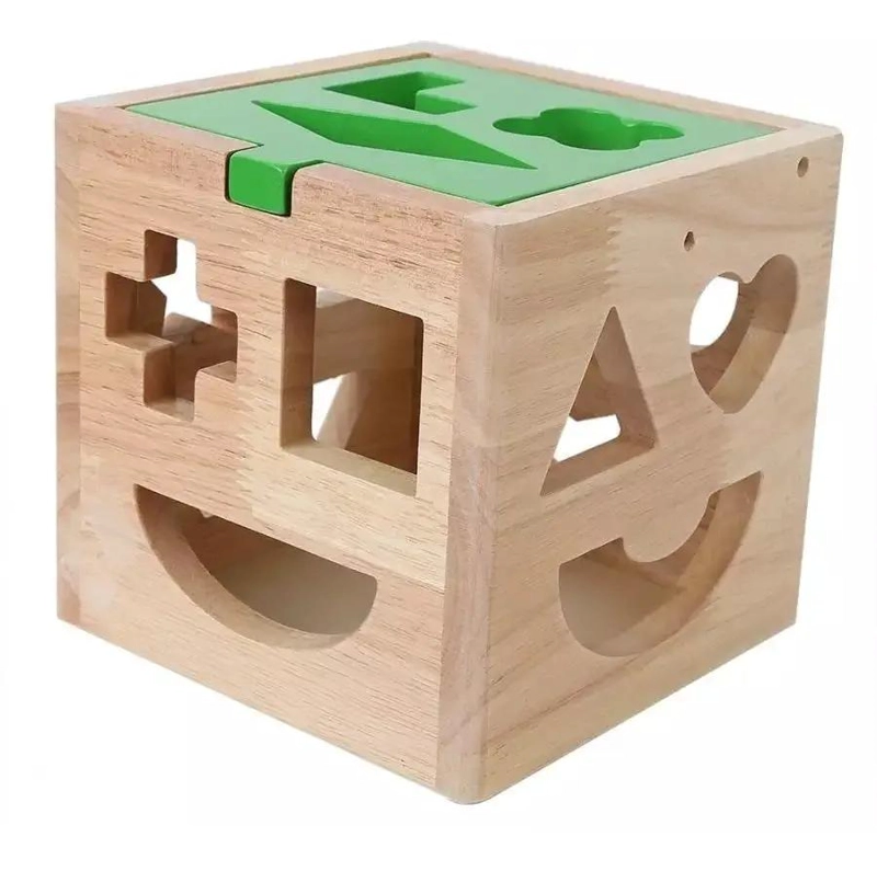CUBO ENCAJE DIDACTICO DE MADERA PARA NIÑOS - 3