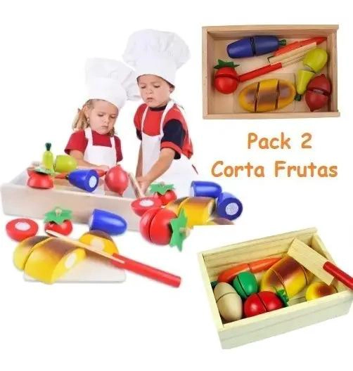 PACK DE JUGUETES DE COCINA DE MADERA CON FRUTAS Y VERDURAS - 1