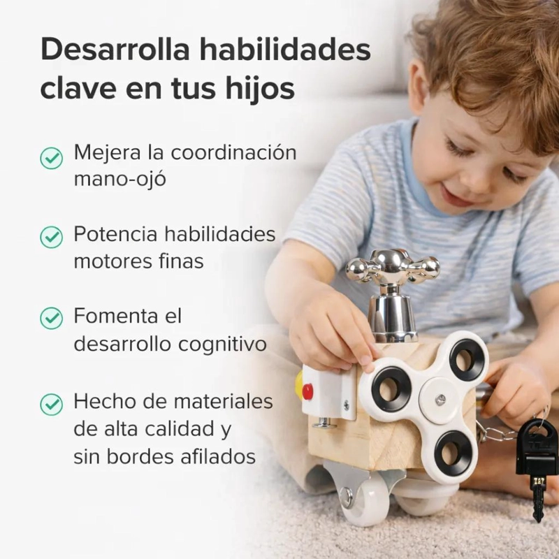 CUBO DIDACTICO SENSORIAL PARA APRENDIZAJE INFANTIL - 2