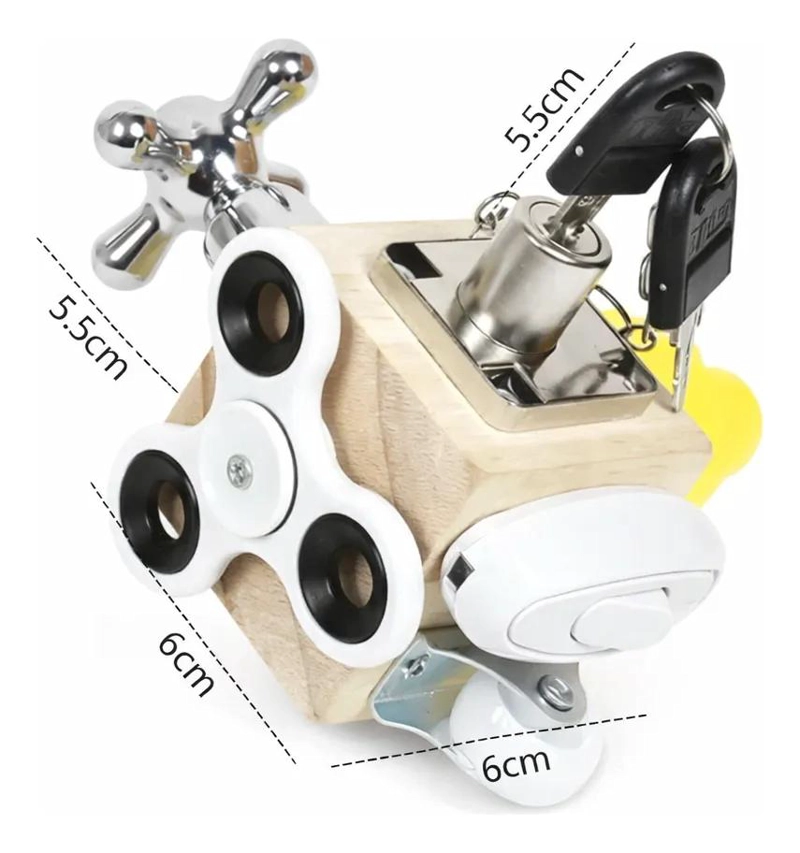 CUBO DIDACTICO SENSORIAL PARA APRENDIZAJE INFANTIL - 3
