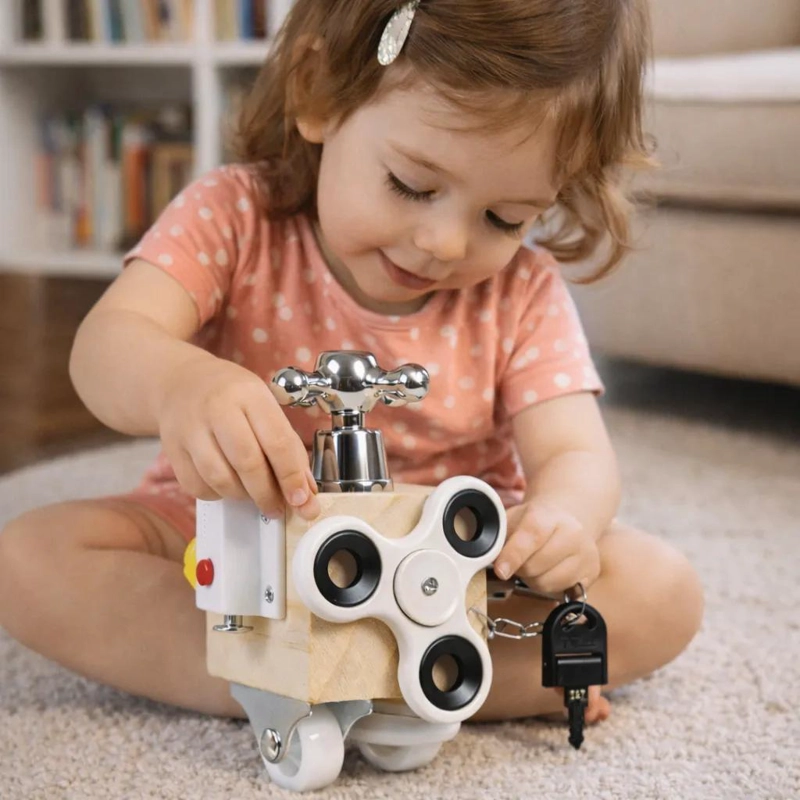 CUBO DIDACTICO SENSORIAL PARA APRENDIZAJE INFANTIL - 4