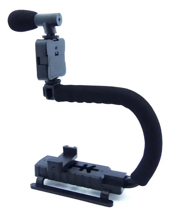 ESTABILIZADOR CON LUZ Y MICROFONO PARA CAMARAS Y MOVILES - 3