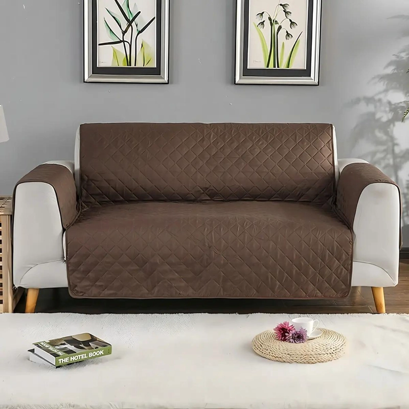 FUNDA IMPERMEABLE REVERSIBLE PARA SILLON 3 PLAZAS COLOR CAFE - 10