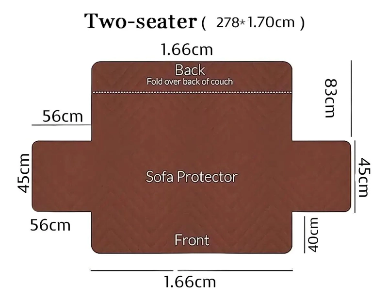 FUNDA IMPERMEABLE REVERSIBLE PARA SILLON 3 PLAZAS COLOR CAFE - 2
