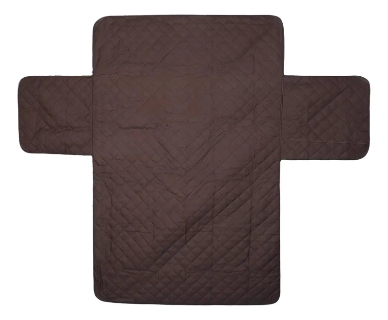 FUNDA IMPERMEABLE REVERSIBLE PARA SILLON 3 PLAZAS COLOR CAFE - 4