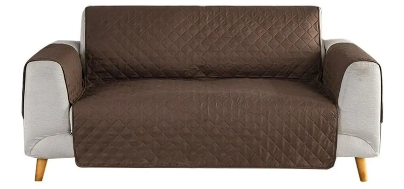 FUNDA IMPERMEABLE REVERSIBLE PARA SILLON 3 PLAZAS COLOR CAFE - 6