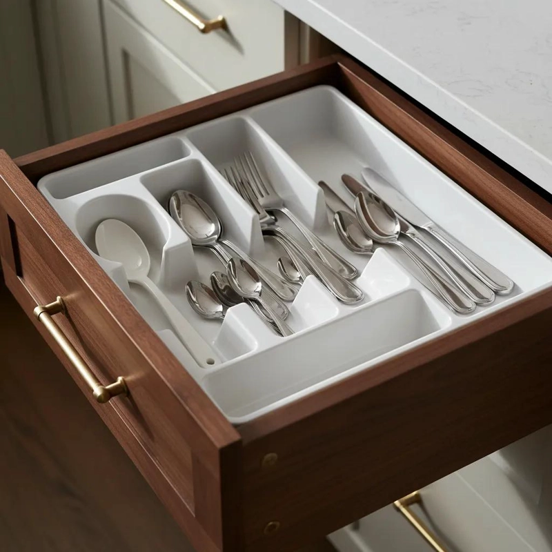 ORGANIZADOR RECTANGULAR DE CUBIERTOS CON 6 COMPARTIMENTOS - 3