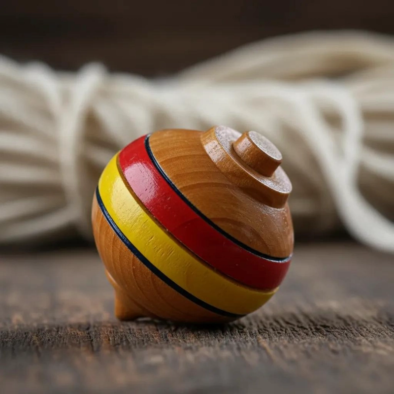 JUEGO DE 6 TROMPOS DE MADERA CON LIENZO TIPICO CHILENO - 4