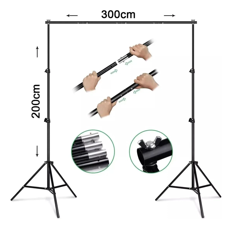 SOPORTE DE FONDO FOTOGRAFICO CHROMA KEY 2X3 METROS - 2