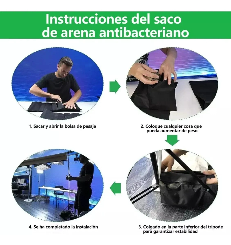 SOPORTE DE FONDO FOTOGRAFICO CHROMA KEY 2X3 METROS - 7
