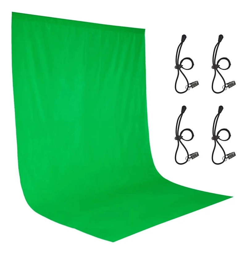 FONDO FOTOGRAFICO VERDE MUSELINA 1.8X2.8MTS PARA ESTUDIO - 1