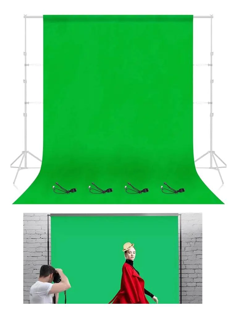 FONDO FOTOGRAFICO VERDE MUSELINA 1.8X2.8MTS PARA ESTUDIO - 8