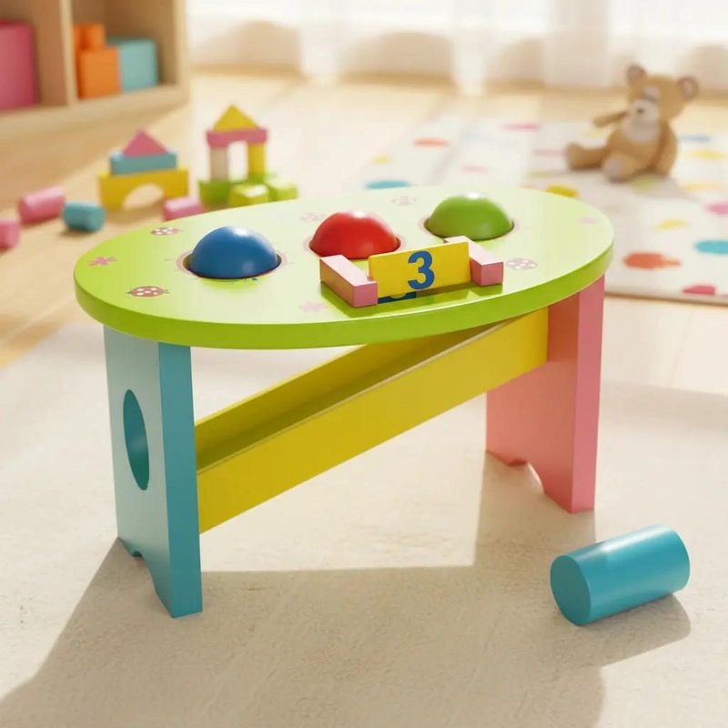 MESA DIDACTICA ESTIMULANTE CON MARTILLO PARA NIÑOS - 4