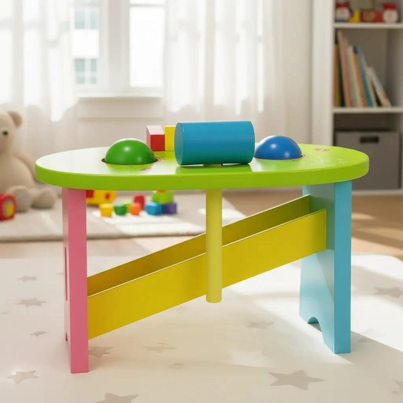 MESA DIDACTICA ESTIMULANTE CON MARTILLO PARA NIÑOS - 6