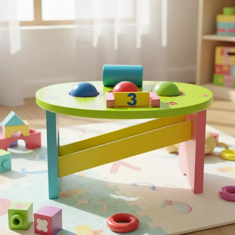 MESA DIDACTICA ESTIMULANTE CON MARTILLO PARA NIÑOS - 9