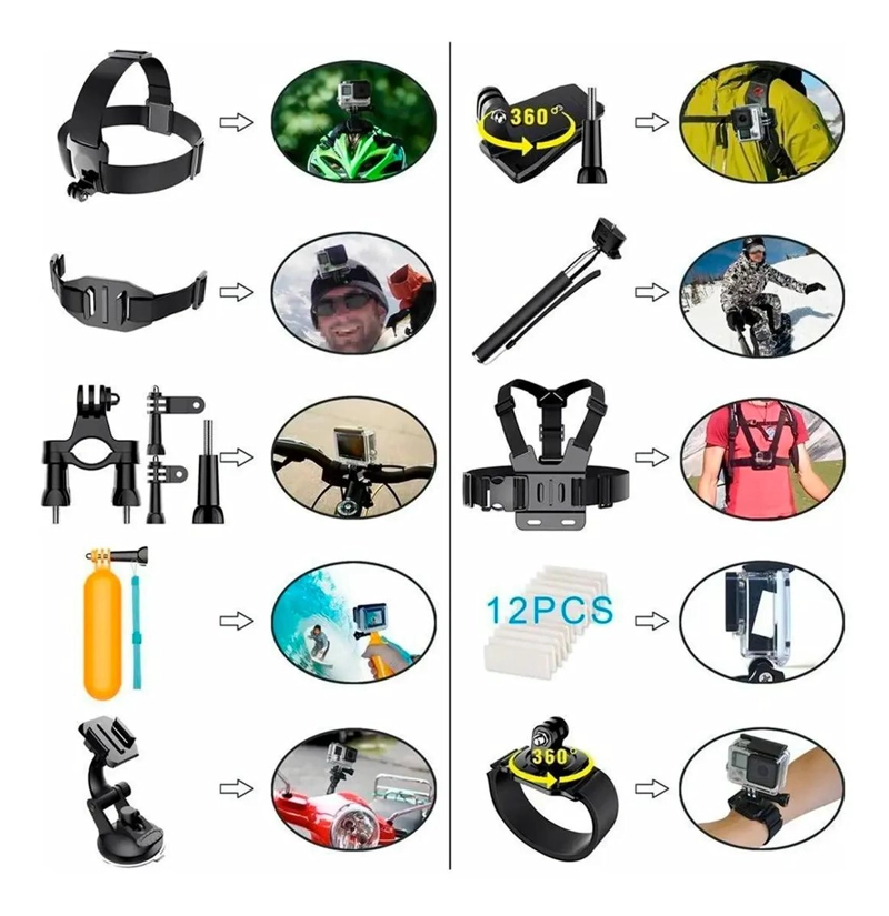 MALETIN DE ACCESORIOS PARA CAMARAS DE ACCION 28 PIEZAS - 6