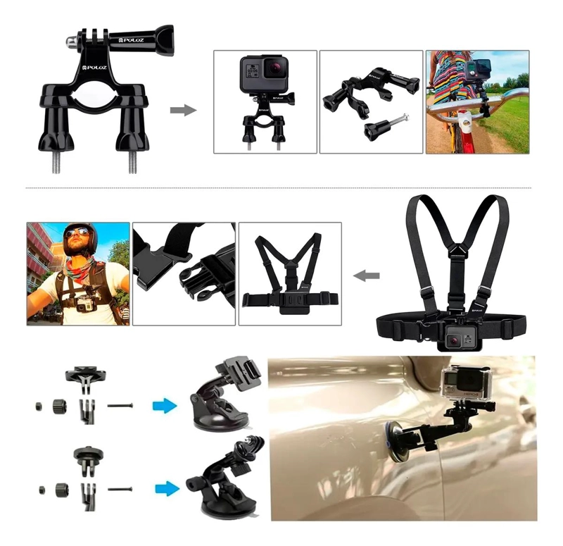 MALETIN DE ACCESORIOS PARA CAMARAS DE ACCION 28 PIEZAS - 7